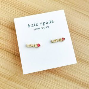 Kate Spade Love You Mom Gold Mini Stud Earrings 🎉